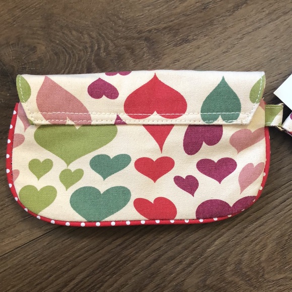 Bungalow 360 Women's Cotton Canvas Heart Wristlet - New with Tags - Picture 8 of 9